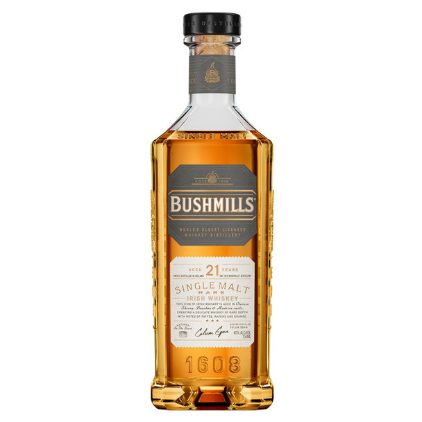 Bushmills 21 Year Irish Whiskey - 750 mL - 750ML - Glass
