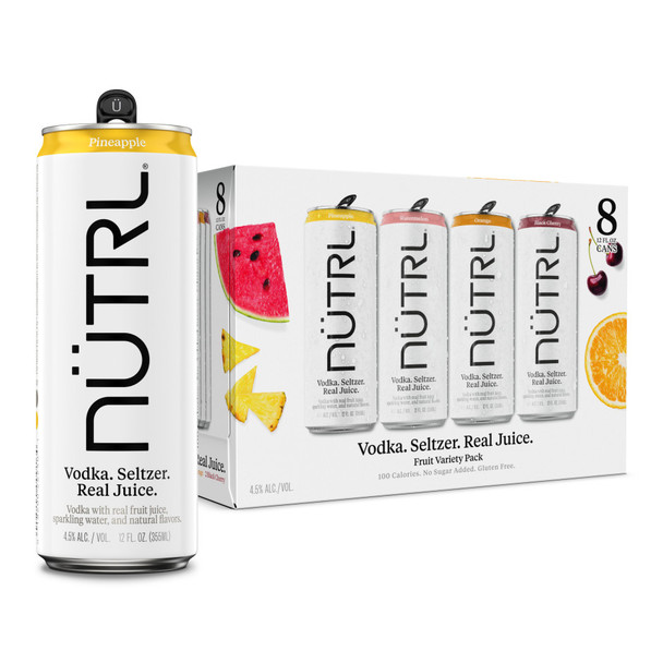 NUTRL Vodka Soda Fruit Variety - 8-PK - Aluminum
