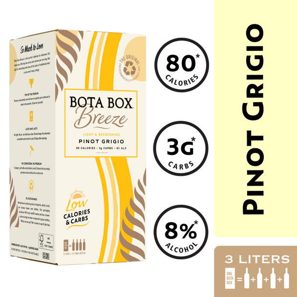 Bota Box Breeze Pinot Grigio - 3.0 L - 3.0L - Plastic