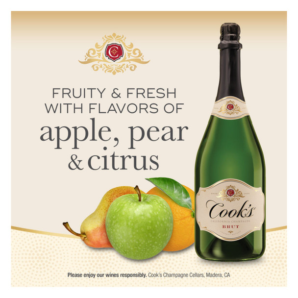 Cook's Brut Champagne - 1.5 L - 1.5L - Glass
