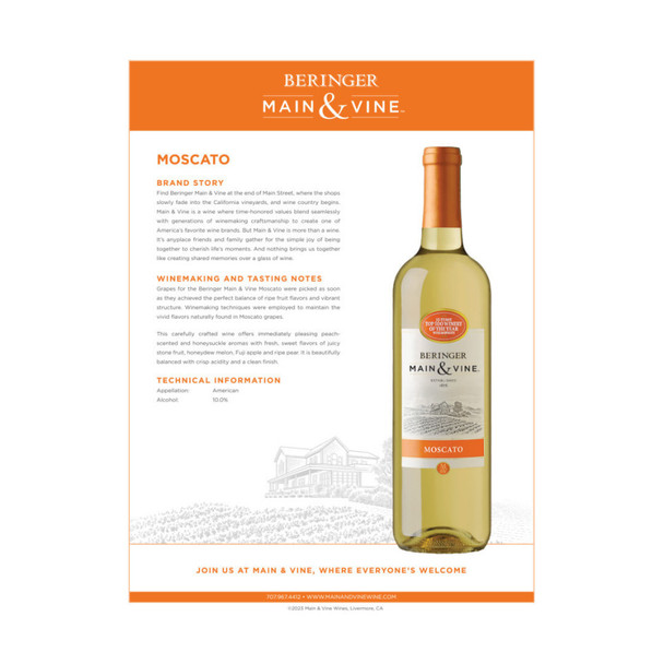 Beringer Main And Vine Moscato - 1.5 L - 1.5L - Glass