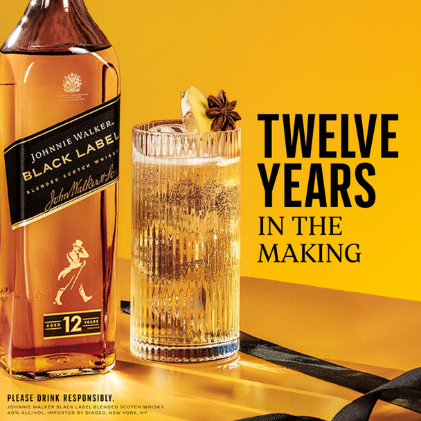 Johnnie Walker Black Label Scotch - 750 mL - 750ML - Glass