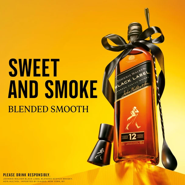 Johnnie Walker Black Label Scotch - 750 mL - 750ML - Glass