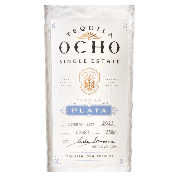 Tequila Ocho Plata - 750 mL - 750ML - Glass