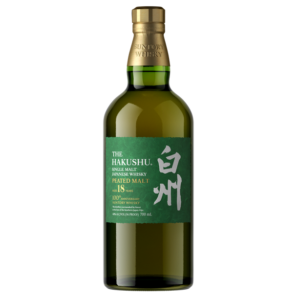 The Hakushu Single Malt Whisky Peated Malt 100th Anniversary 18 Year - 700 mL - 700ML - Glass