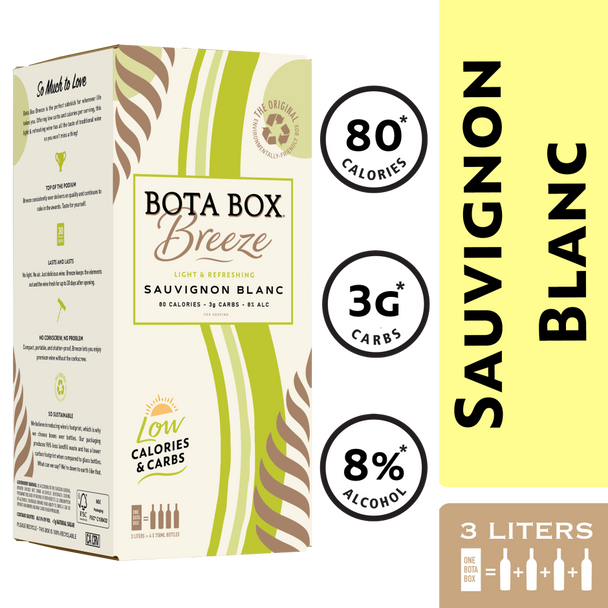 Bota Box Breeze Sauvignon Blanc - 3.0 L - 3.0L - Plastic
