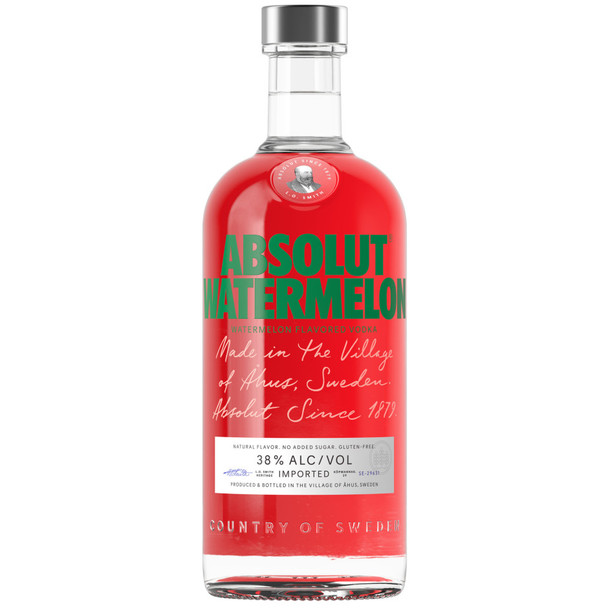 Absolut Watermelon Flavored Vodka - 750 mL - 750ML - Glass