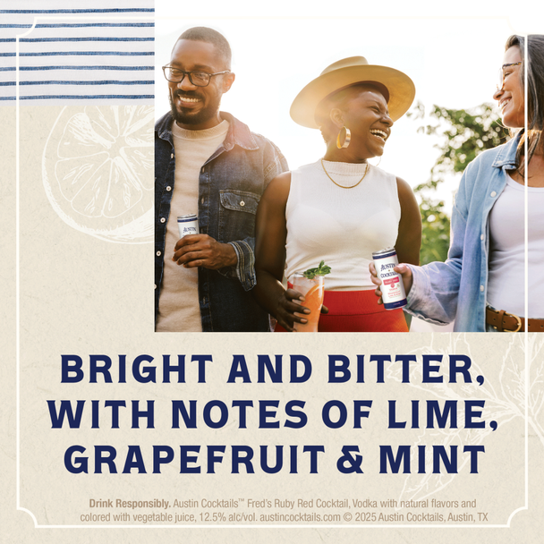 Austin Cocktails Freds Ruby Red Cocktail - 250 mL - 4-PK - Aluminum Austin Cocktails Freds Ruby Red Cocktail - 250 mL - 4-PK - Aluminum