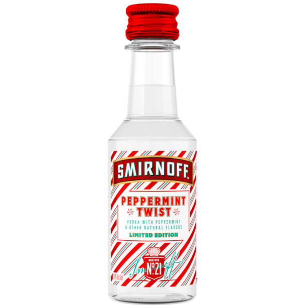 Smirnoff Peppermint Twist Vodka (Infused with Natural Flavors) - 50 mL - 50ML - Plastic