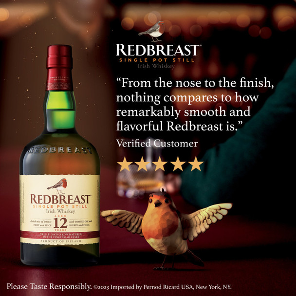 Redbreast 12 Year Old Single Pot Still Irish Whiskey - 750 mL - 750ML - Glass