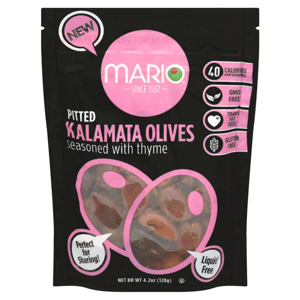 Mario Kalamata Olives with Thyme pouch - 4.2 Oz - 4.2OZ
