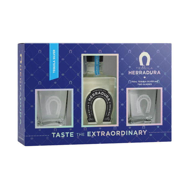 Herradura Silver Tequila with Glasses - 750 mL - Set - Glass