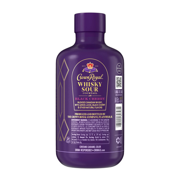 Crown Royal Black Cherry Whisky Sour Cocktail - 750 mL - 750ML - Glass