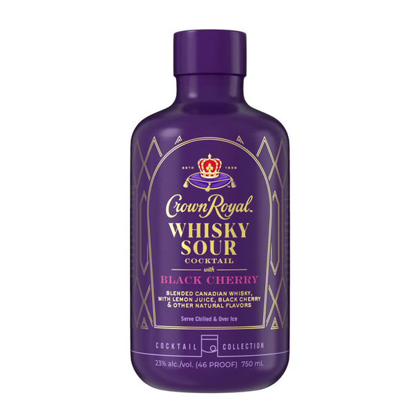 Crown Royal Black Cherry Whisky Sour Cocktail - 750 mL - 750ML - Glass