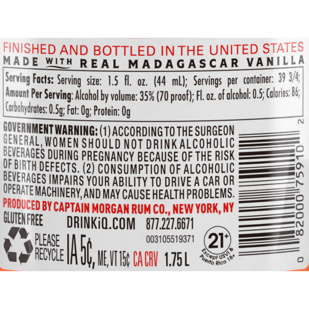 Captain Morgan Spiced Rum Plastic - 1.75 L - 1.75L - Plastic