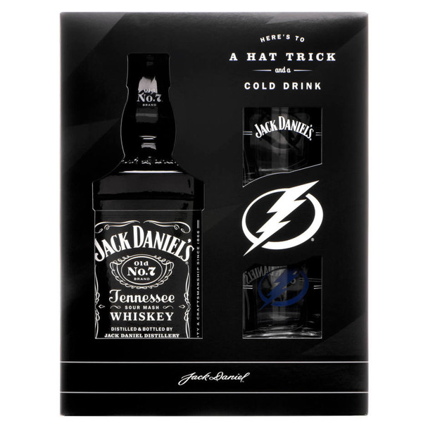 Jack Daniel's Black Tampa Bay Lighting Whiskey - 750 mL - Set - Glass