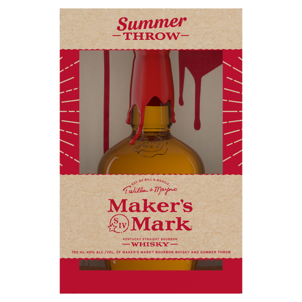 Maker's Mark Bourbon 90 750ml with Summer Towel - 750 mL - Set - Glass