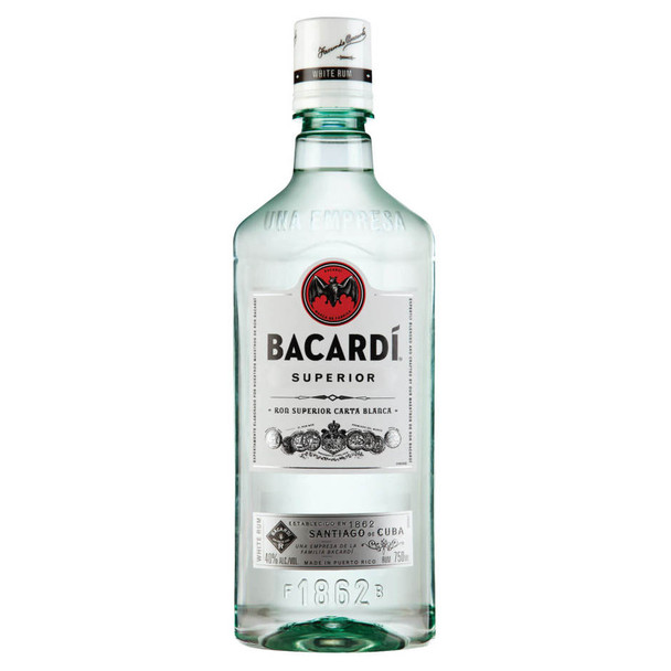 Bacardi Superior Light Rum Plastic - 750 mL - 750ML - Plastic