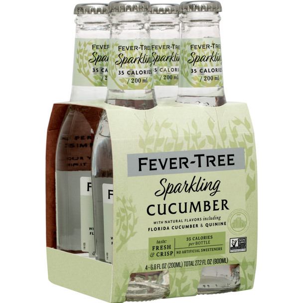 Fever Tree Refreshingly Light Cucumber Tonic Water - 6.8 Oz - 4-PK - Glass