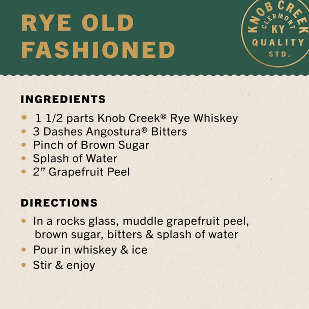 Knob Creek 7 Year Rye Whiskey - 750 mL - 750ML - Glass