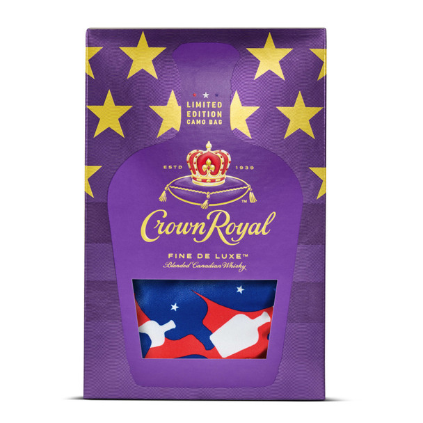 Crown Royal Deluxe Canadian Whisky with Camo Bag - 750 mL - Set - Glass
