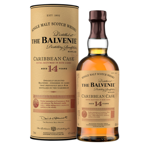 The Balvenie Caribbean Cask 14 Year Old Single Malt     Scotch Whiskey - 750 mL - 750ML - Glass