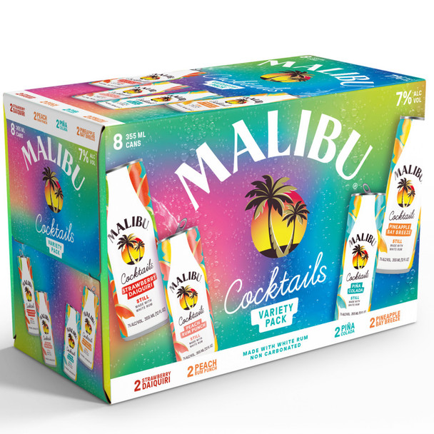 Malibu Ready to Drink Cocktail Variety Pack - 355 mL - 8-PK - Aluminum