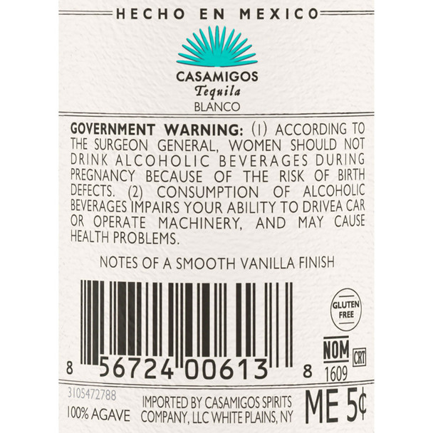 Casamigos Blanco Tequila - 50 mL - 50ML - Glass