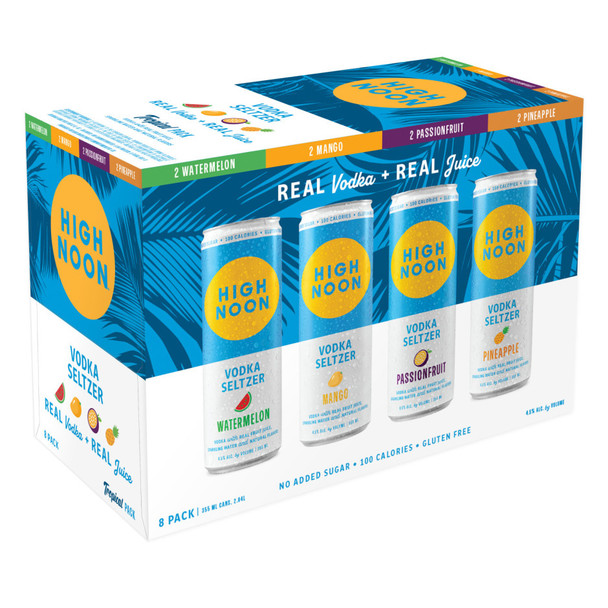 High Noon Sun Sips Hard Seltzer Tropical Variety Pack - 355 mL - 8-PK - Aluminum