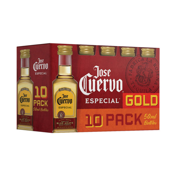 Jose Cuervo Gold Especial Tequila - 50 mL - 10-PK - Plastic