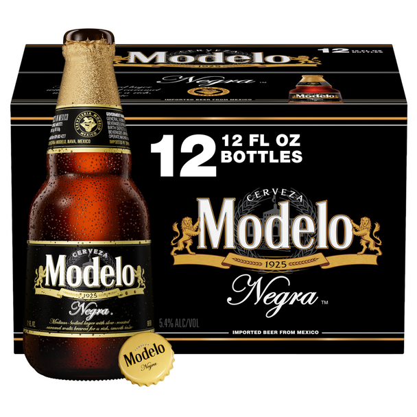 Modelo Cerveza Negra Mexican Amber Lager - 12 Oz - 12-PK - Glass