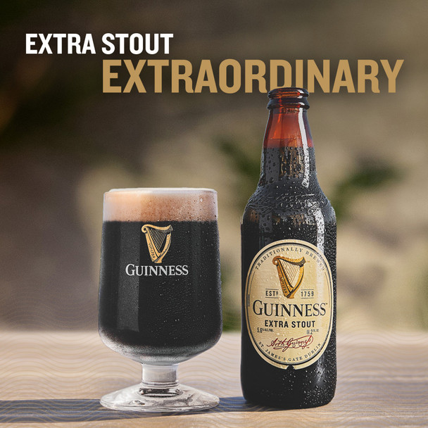 Guinness Extra Stout - 11.2 Oz - 6-PK - Glass