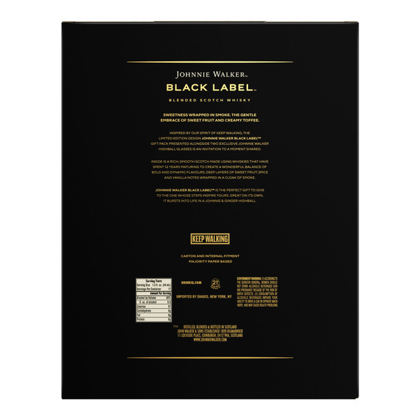 Johnnie Walker Black Label Scotch with Glasses - Set