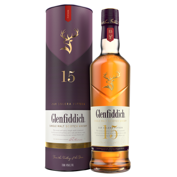 Glenfiddich 15 Year Old Single Malt Scotch Whisky - 750 mL - 750ML - Glass