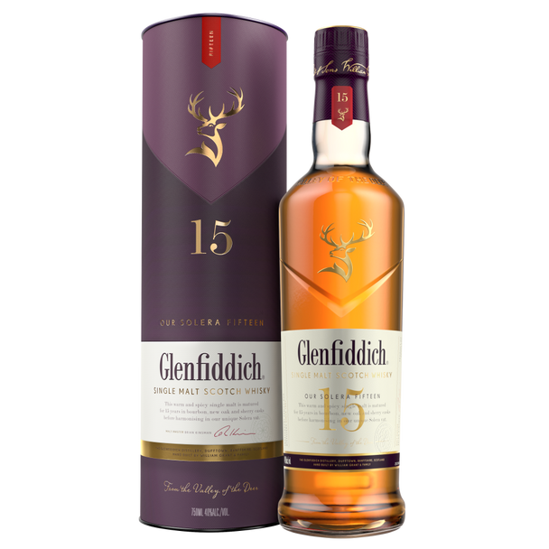 Glenfiddich 15 Year Old Single Malt Scotch Whisky - 750 mL - 750ML - Glass