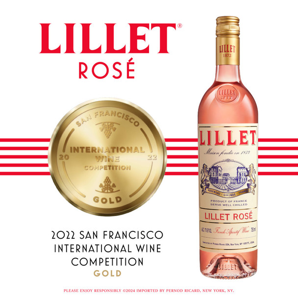 Lillet Rose Aperitif - 750 mL - 750ML - Glass