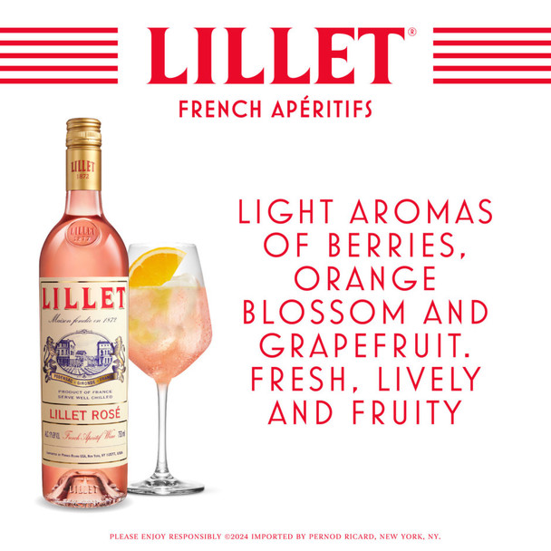 Lillet Rose Aperitif - 750 mL - 750ML - Glass