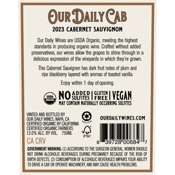 Our Daily Cabernet Sauvignon - 750 mL - 750ML - Glass