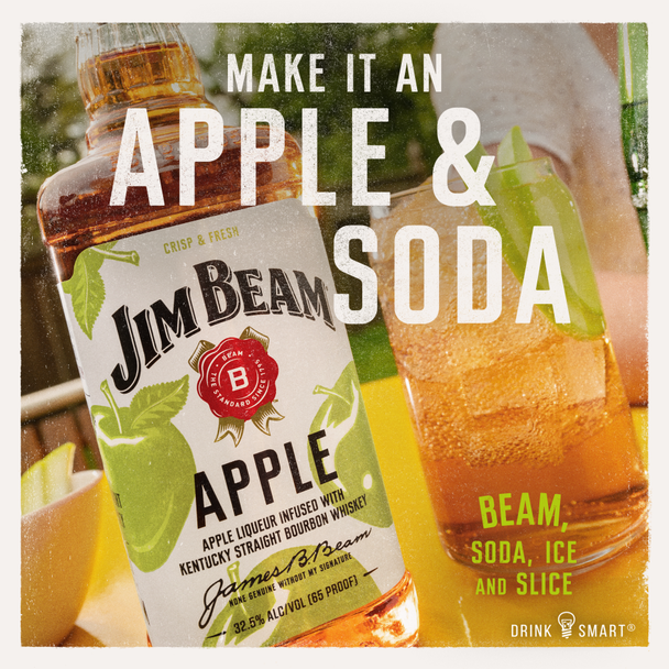 Jim Beam Apple Bourbon Whiskey - 750 mL - 750ML - Glass