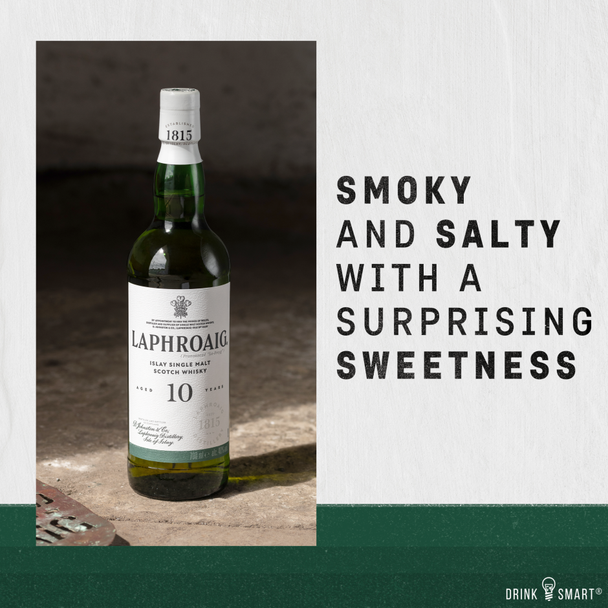 Laphroaig 10 Year Scotch - 750 mL - 750ML - Glass