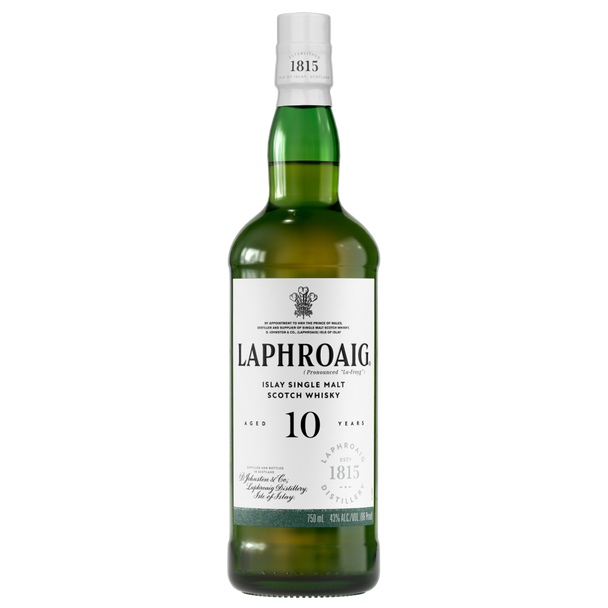 Laphroaig 10 Year Scotch - 750 mL - 750ML - Glass