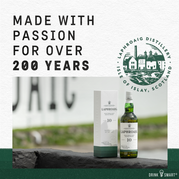 Laphroaig 10 Year Scotch - 750 mL - 750ML - Glass