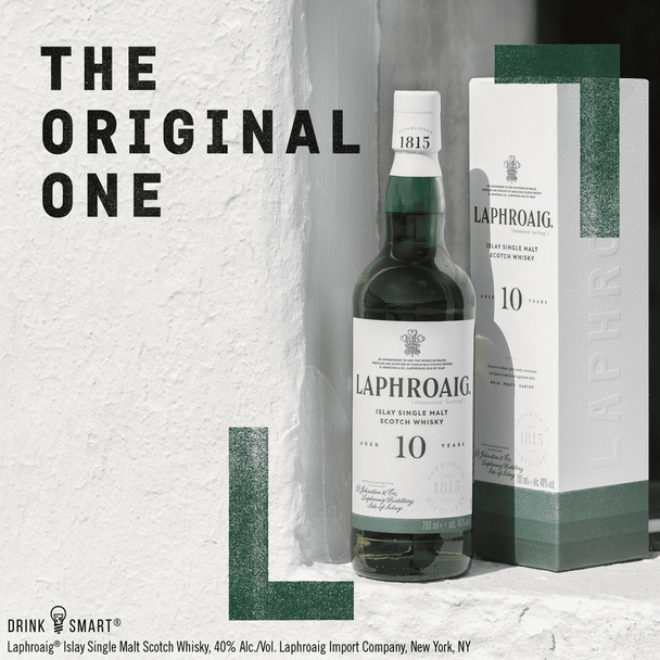 Laphroaig 10 Year Scotch - 750 mL - 750ML - Glass