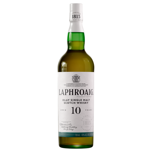 Laphroaig 10 Year Scotch - 750 mL - 750ML - Glass