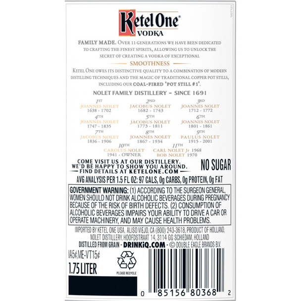 Ketel One Vodka - 1.75 L - 1.75L - Glass