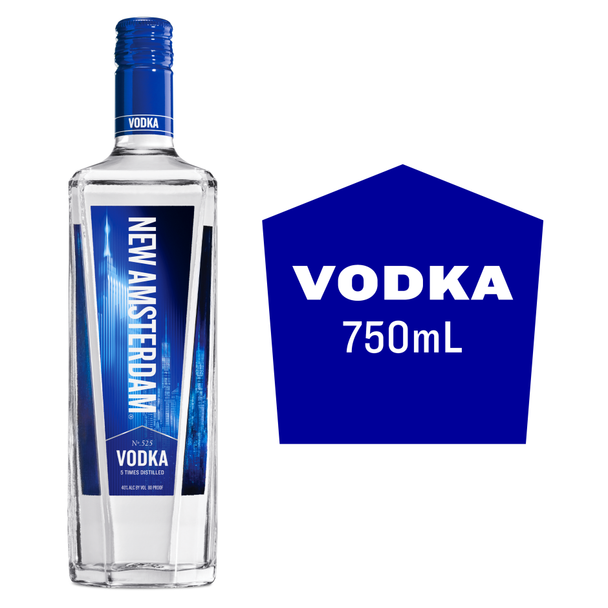 New Amsterdam Vodka - 750 mL - 750ML - Glass