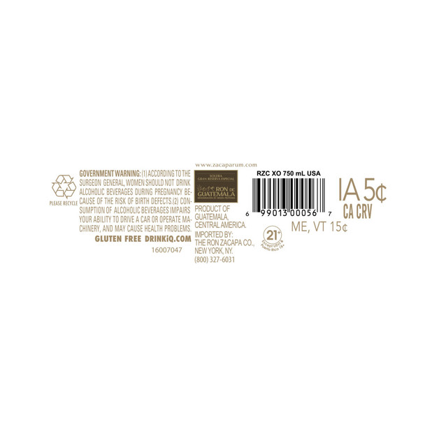Ron Zacapa Centenario XO Rum - 750 mL - 750ML - Glass Ron Zacapa Centenario XO Rum - 750 mL - 750ML - Glass