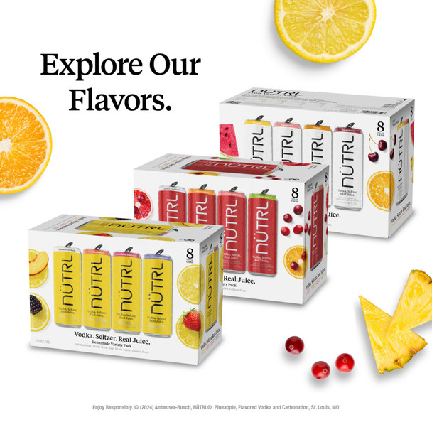 Nutrl Pineapple Vokda Soda - 720 mL - 720ML - Aluminum