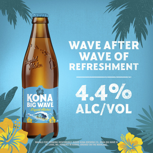 Kona Big Wave Golden Ale - 12 Oz - 6-PK - Glass