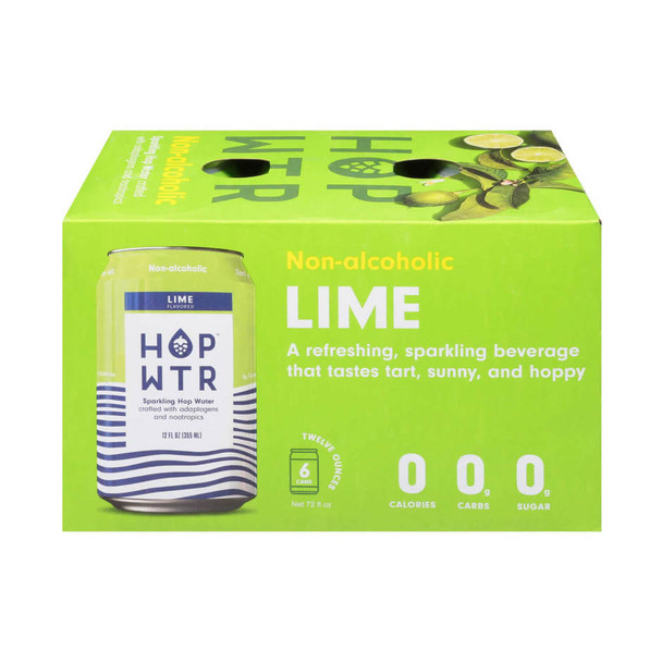 HOP WTR Lime - 12 Oz - 6-PK